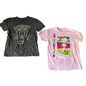 Two T-Shirts Obey & Dragonballz Graphic T-Shirts Size  Medium Cotton Poly Blend